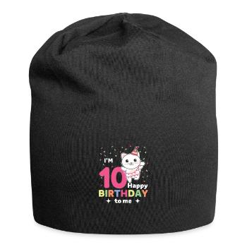 Chat pour les 10 ans pour les enfants de dix ans - Bonnet en jersey - noir - Devant