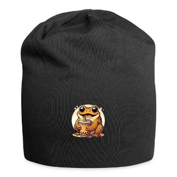 Crapauds kawaii Bubble Tea Boba Crapaud - Bonnet en jersey - noir - Devant