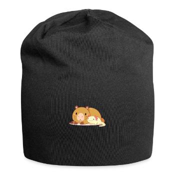 Mignon axolotl épais avec Capybara - Bonnet en jersey - noir - Devant