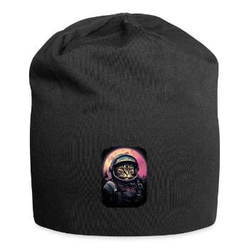 Katze Schwerelosigkeit Astronaut für einen Katzen - Jersey-Beanie - Schwarz - Vorne