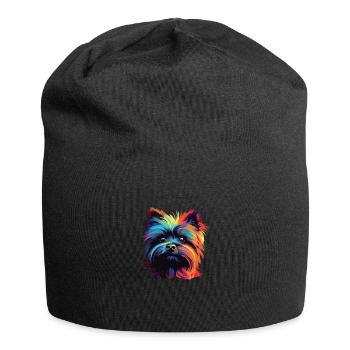 Watercolor Colorful Affenpinscher - Jersey Beanie - black - Front