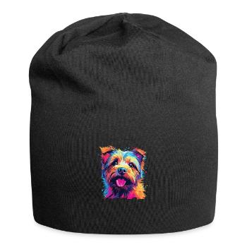 Wasserfarben Farbenfroher Norfolk Terrier - Jersey-Beanie - Schwarz - Vorne
