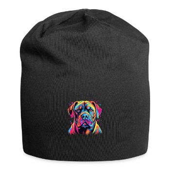 Wasserfarben Farbenfroher Boerboel - Jersey-Beanie - Schwarz - Vorne