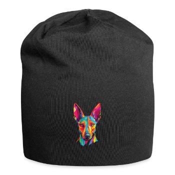 Aquarelle coloré Pharaon Dog - Bonnet en jersey - noir - Devant