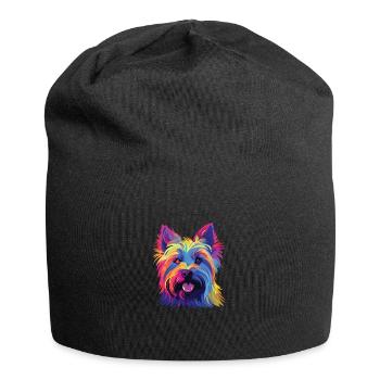Wasserfarben Farbenfroher Silky Terrier - Jersey-Beanie - Schwarz - Vorne