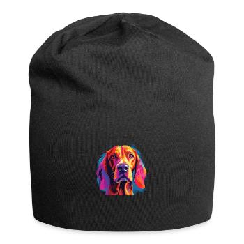 Wasserfarben Farbenfroher Redbone Coonhound - Jersey-Beanie - Schwarz - Vorne