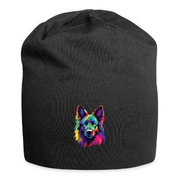 Watercolors Colorful Belgian Tervuren - Jersey Beanie - black - Front