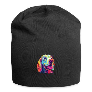 Wasserfarben Farbenfroher Clumber Spaniel - Jersey-Beanie - Schwarz - Vorne