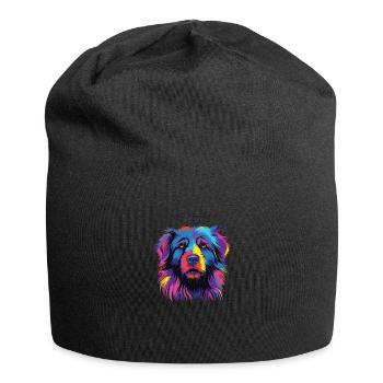 Wasserfarben Farbenfroher Petit Basset Pyrenean - Jersey-Beanie - Schwarz - Vorne