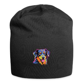 Watercolor Colorful Appenzeller Mountain Dog - Jersey Beanie - black - Front