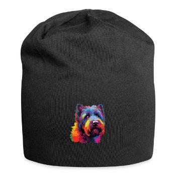 Aquarelles Colorées Bouvier des Flandres - Bonnet en jersey - noir - Devant