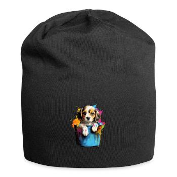 Beagle Niedlicher Hund Farbeimer - Jersey-Beanie - Schwarz - Vorne