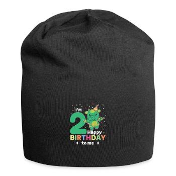 Drache zum 2. Geburtstag Kinder zwei Jahre alt - Jersey-Beanie - Schwarz - Vorne