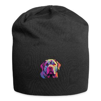 Wasserfarben Farbenfroher Mastino Napoletano - Jersey-Beanie - Schwarz - Vorne