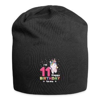 Unicorn for the 11th birthday for children eleven years - Jersey Beanie - black - Front