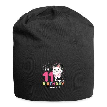 Chat pour les 11 ans pour les enfants de onze ans - Bonnet en jersey - noir - Devant