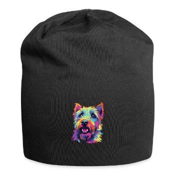 Aquarelle colorée irlandaise Glen d’Imaal - Bonnet en jersey - noir - Devant