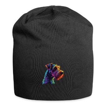 Aquarelle colorée Airedale Terrier - Bonnet en jersey - noir - Devant
