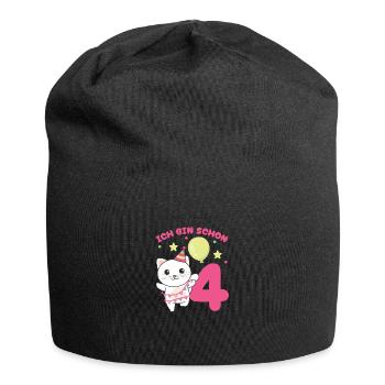 J’ai été 4 chats anniversaire enfants - Bonnet en jersey - noir - Devant