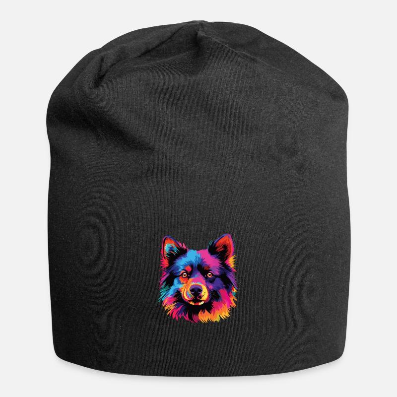 Aquarelle colorée Schipperke - Bonnet en jersey - noir