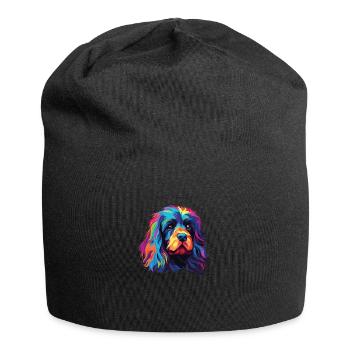 Watercolor Colorful Lion - Jersey Beanie - black - Front