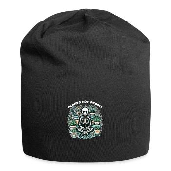 Pflanzenliebhaber Skelett Design Plants not people - Jersey-Beanie - Schwarz - Vorne