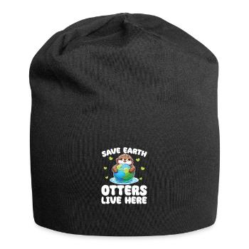 Rettet die Erde Otters leben hier Earth Day - Jersey-Beanie - Schwarz - Vorne