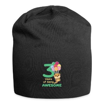 Meerkat for 3rd birthday children three years - Jersey Beanie - black - Front