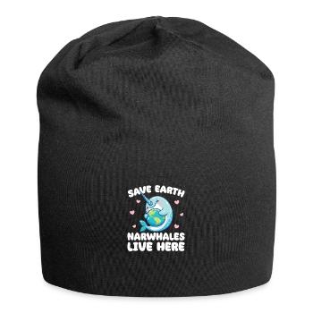 Sauvez la Terre Les narvals vivent ici Jour de la Terre - Bonnet en jersey - noir - Devant