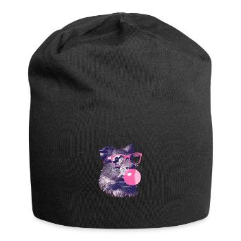 Meerschweinchen mit Sonnenbrille Bubblegum - Jersey-Beanie - Schwarz - Vorne