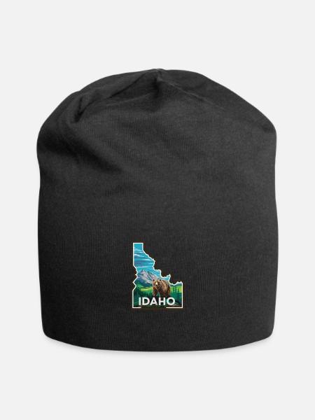 Erkunden Sie Idaho Wildnis Abenteuer Bär - Jersey-Beanie - Schwarz