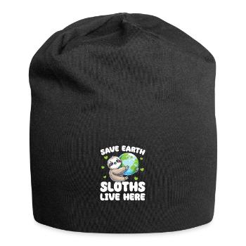 Save the Earth Sloths Live Here Earth Day - Jersey Beanie - black - Front