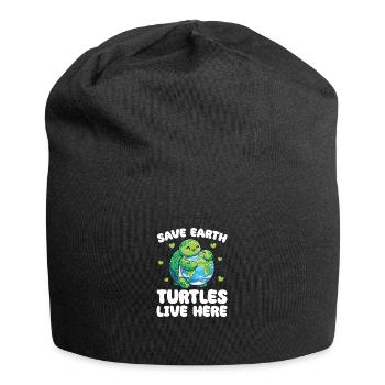 Is the only planet with turtles Earth Day - Jersey Beanie - black - Front