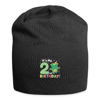Drache zum 2. Geburtstag Kinder zwei Jahre alt - Jersey-Beanie - Schwarz - Vorne