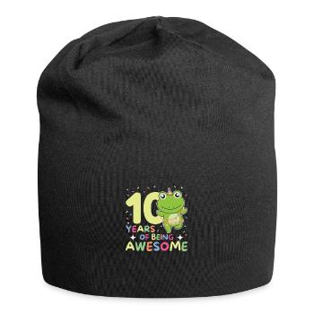 Frog for his 10th birthday Children ten years old - Jersey Beanie - black - Front