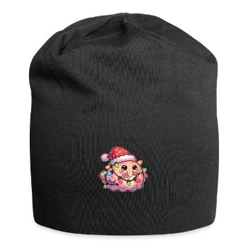 Christmas Hat Christmas Fairy Lights Blob Fish - Jersey Beanie - black - Front