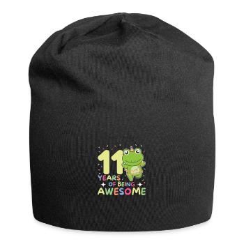 Frog for 11th birthday children eleven years old - Jersey Beanie - black - Front
