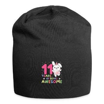 Hase zum 11. Geburtstag Kinder elf Jahre alt - Jersey-Beanie - Schwarz - Vorne
