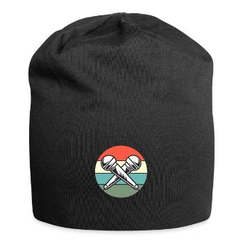 Karaoke Mikrophon - Jersey-Beanie - Schwarz - Vorne
