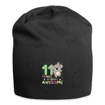 Koala for his 11th birthday children eleven years old - Jersey Beanie - black - Front