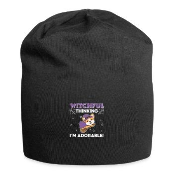 Corgi Halloween Witch Witches I'm Adorable - Jersey Beanie - black - Front