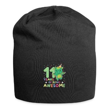 Drache zum 11. Geburtstag Kinder elf Jahre alt - Jersey-Beanie - Schwarz - Vorne