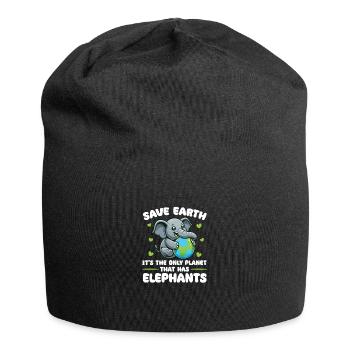 Is the only planet with elephants Earth Day - Jersey Beanie - black - Front