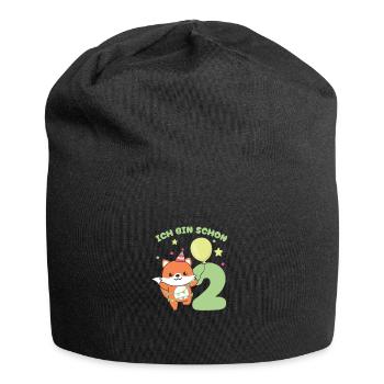 J’ai déjà 2 enfants d’anniversaire de renard - Bonnet en jersey - noir - Devant