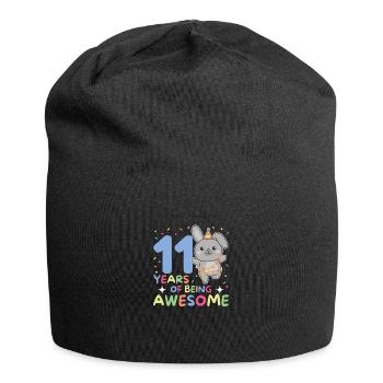 Bunny for 11th birthday children eleven years old - Jersey Beanie - black - Front