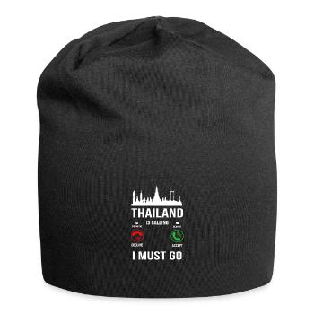 Thailand Thai Sprache - Jersey-Beanie - Schwarz - Vorne