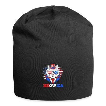 Vierter Juli Nationalfarben Nationalfeiertag USA - Jersey-Beanie - Schwarz - Vorne
