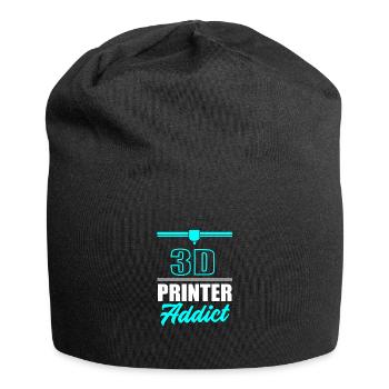 3D Druck Drucken Prototyp - Jersey-Beanie - Schwarz - Vorne