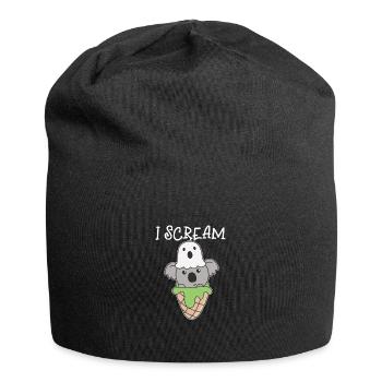 Koala Halloween Geist I Scream Eis Wortspiel - Jersey-Beanie - Schwarz - Vorne