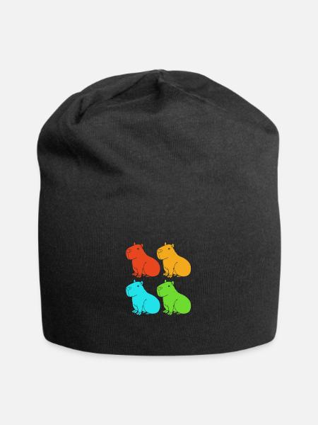 Capybara - Jersey-Beanie - Schwarz